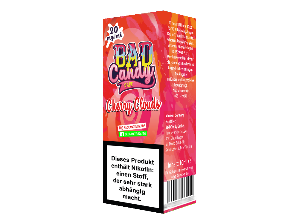 Bad Candy Liquids - Cherry Cloud - Nikotinsalz Liquid Bad Candy Liquids - Cherry Cloud - Nikotinsalz Liquid