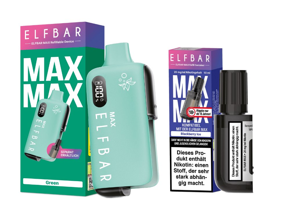 Elfbar Max Set inkl. Liquid Pod - Green - Blackberry Ice