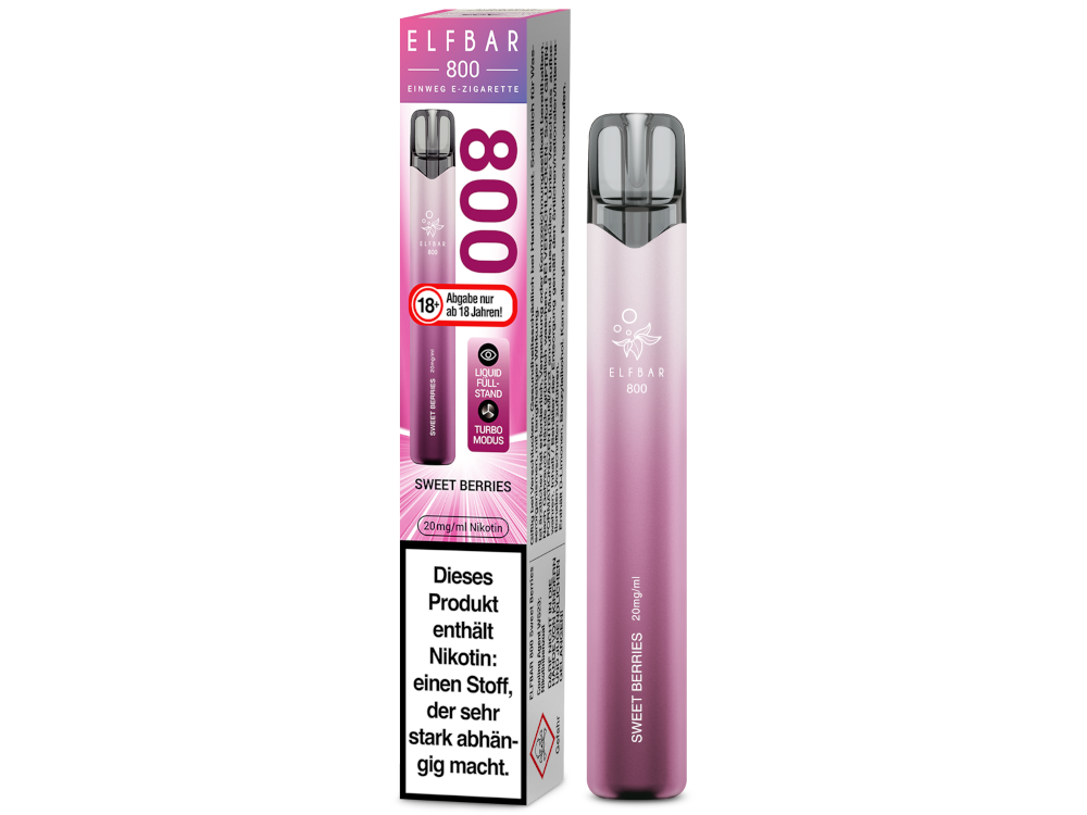 Elfbar 800 Einweg E-Zigarette - Prefilled - Sweet Berries - 20 mg/ml