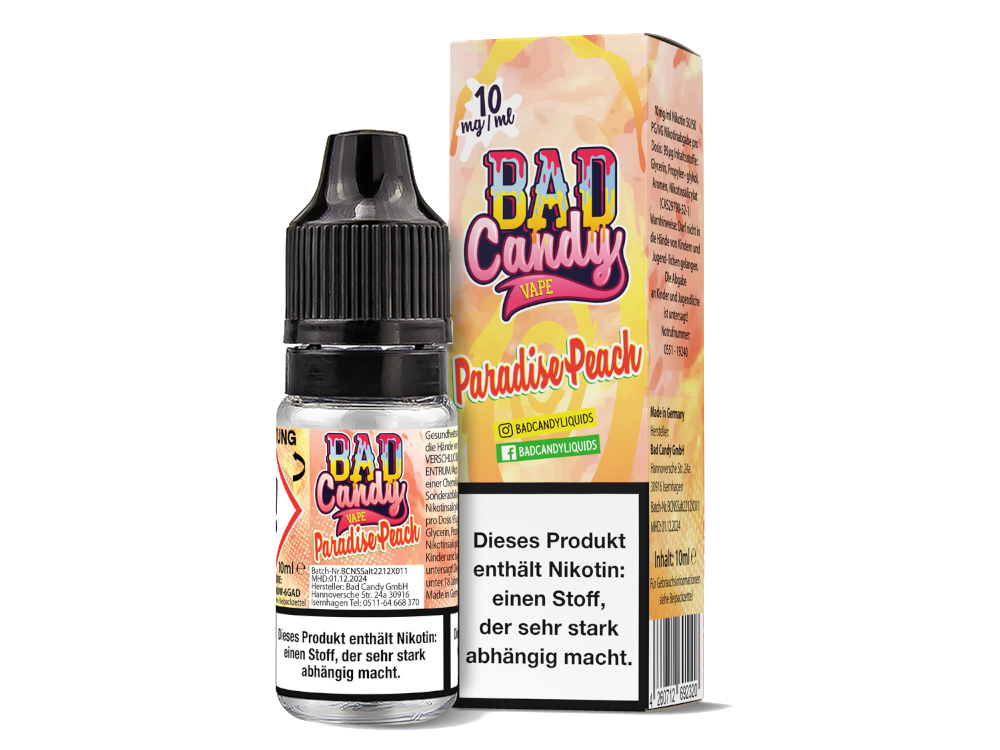 Bad Candy Liquids - Paradise Peach - Nikotinsalz Liquid - 10 mg/ml