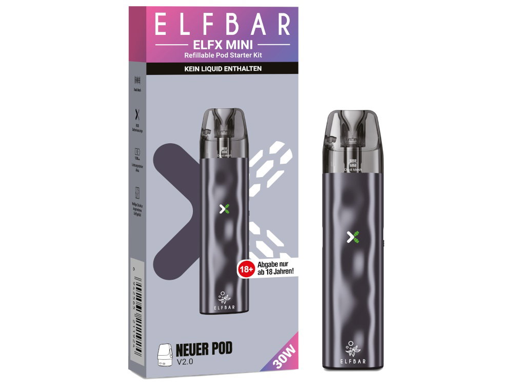 Elfbar ELFX Mini E-Zigaretten-Set Grau Elfbar ELFX Mini E-Zigaretten-Set Grau