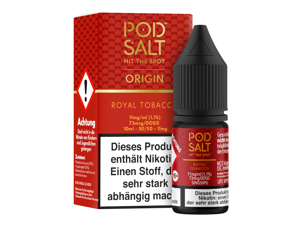 Pod Salt Origin - Royal Tobacco - Nikotinsalz Liquid - 11 mg/ml