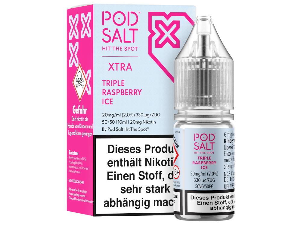 Pod Salt X - Nikotinsalz Liquid - Triple Raspberry Ice - 20 mg/ml