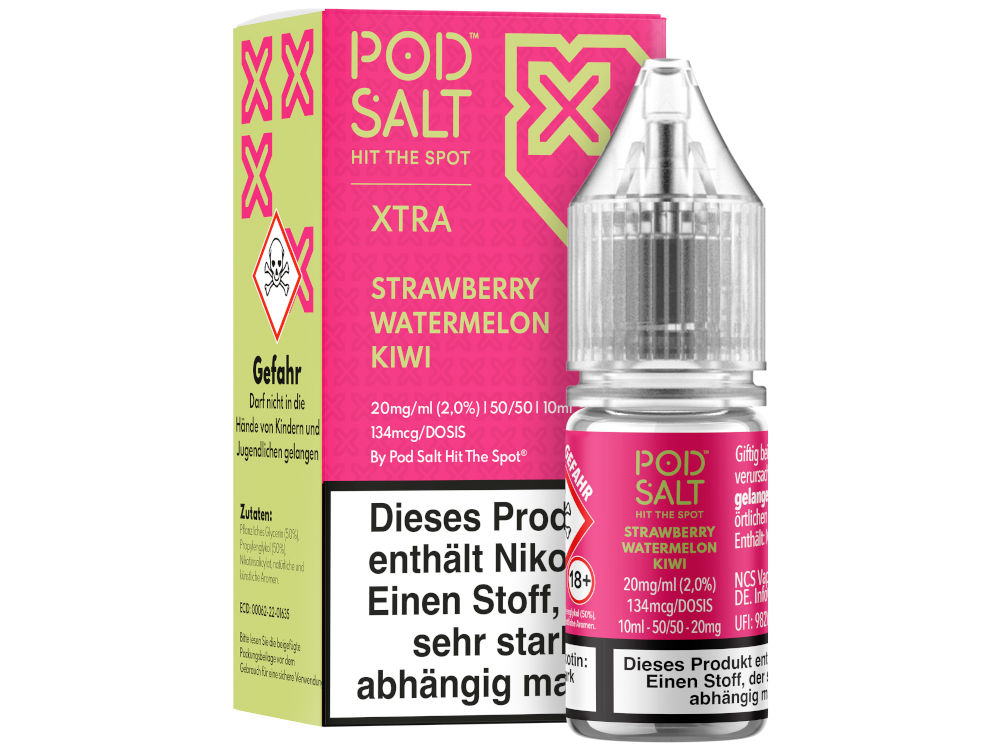 Pod Salt X - Nikotinsalz Liquid - Strawberry Watermelon Kiwi - 20 mg/ml