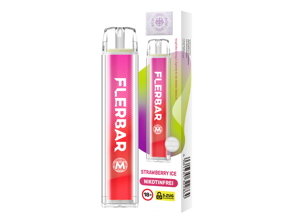 Flerbar - M Einweg E-Zigarette ohne Nikotin - Prefilled - Strawberry Ice - 0 mg/ml