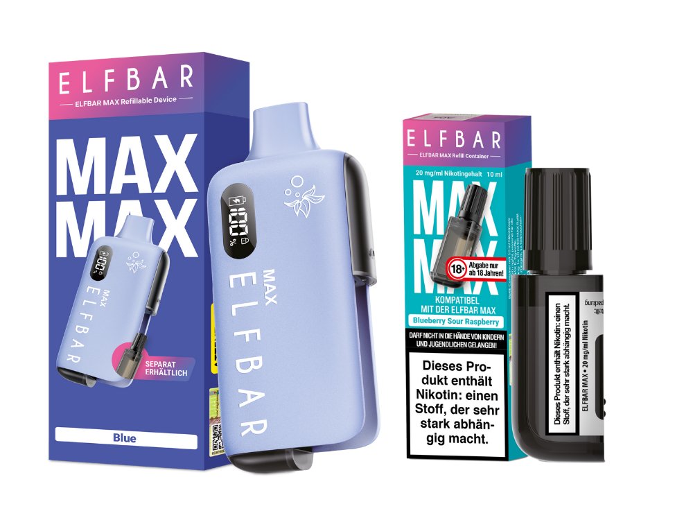 Elfbar Max Set inkl. Liquid Pod - Blue - Blueberry Sour Raspberry