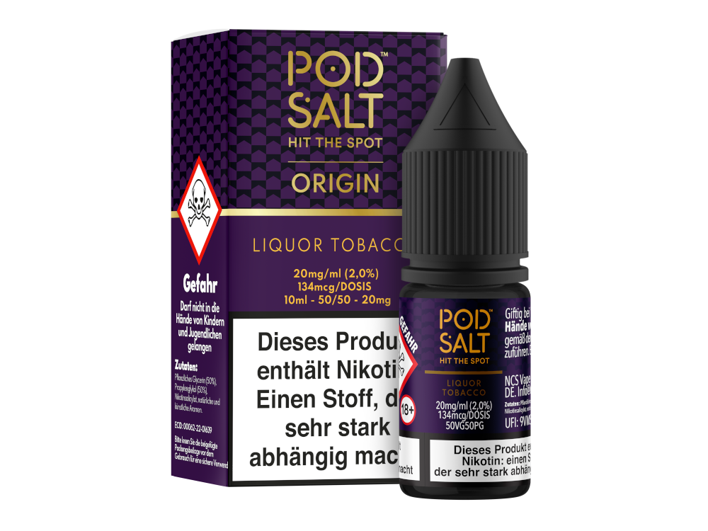 Pod Salt Origin - Liquor Tobacco - Nikotinsalz Liquid - 20 mg/ml