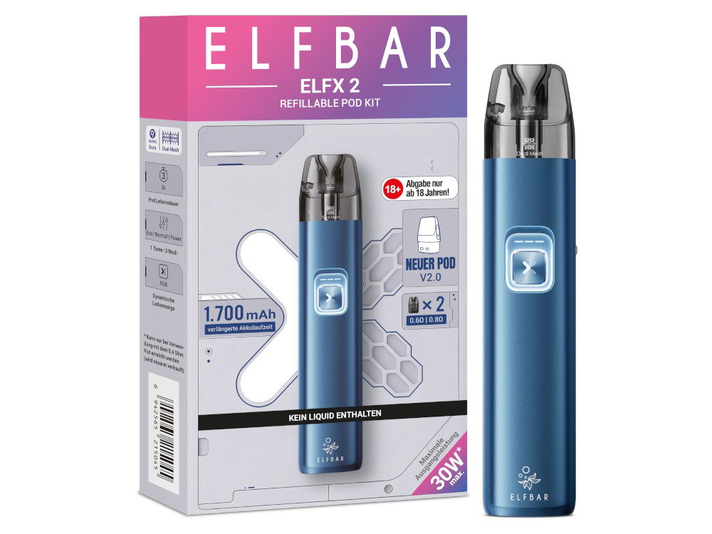 Elfbar - Elfx 2 E-Zigaretten Set - Ocean Blue