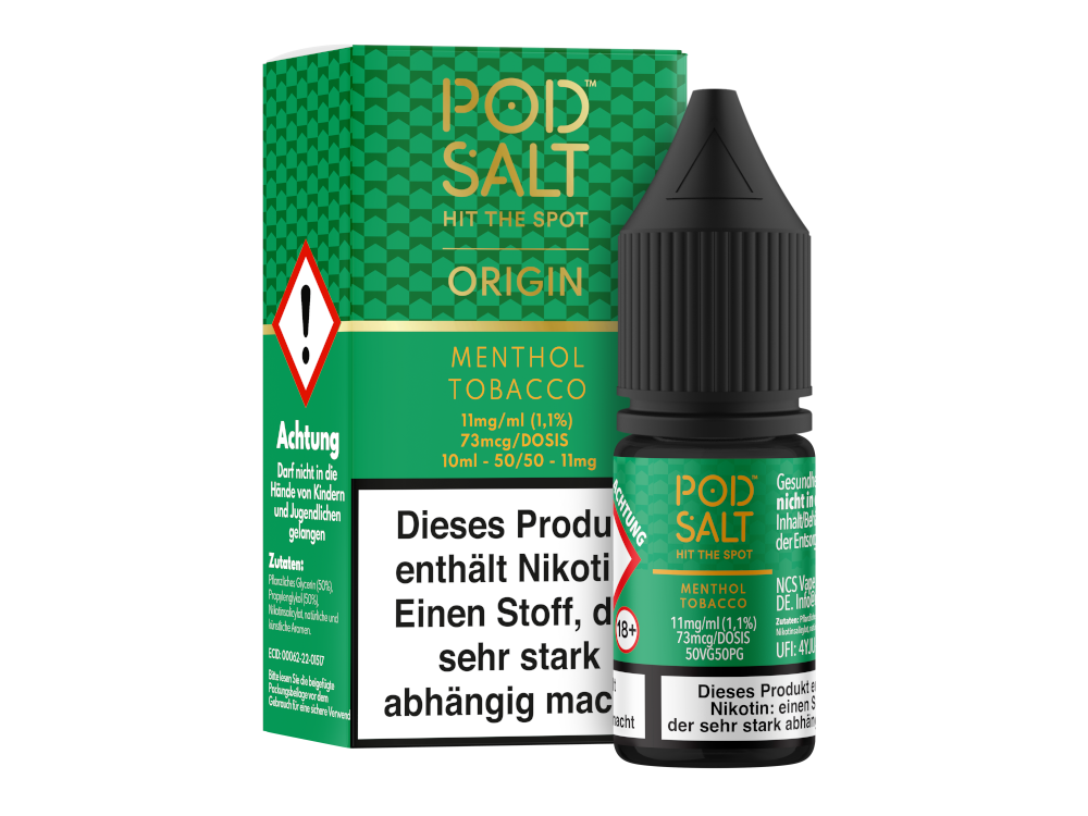 Pod Salt Origin - Menthol Tobacco - Nikotinsalz Liquid - 11 mg/ml