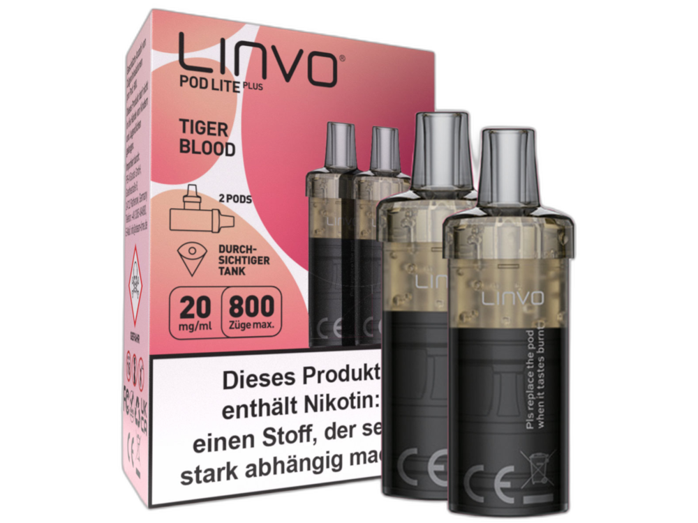 Linvo - Pod Lite Plus Cartridge Tiger Blood 20 mg/ml (2 Stück pro Packung)