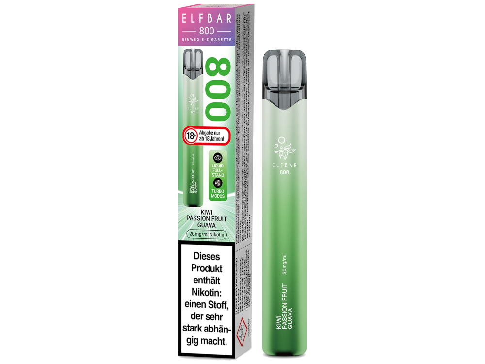 Elfbar 800 Einweg E-Zigarette - Prefilled - Kiwi Passion Fruit Guava - 20 mg/ml