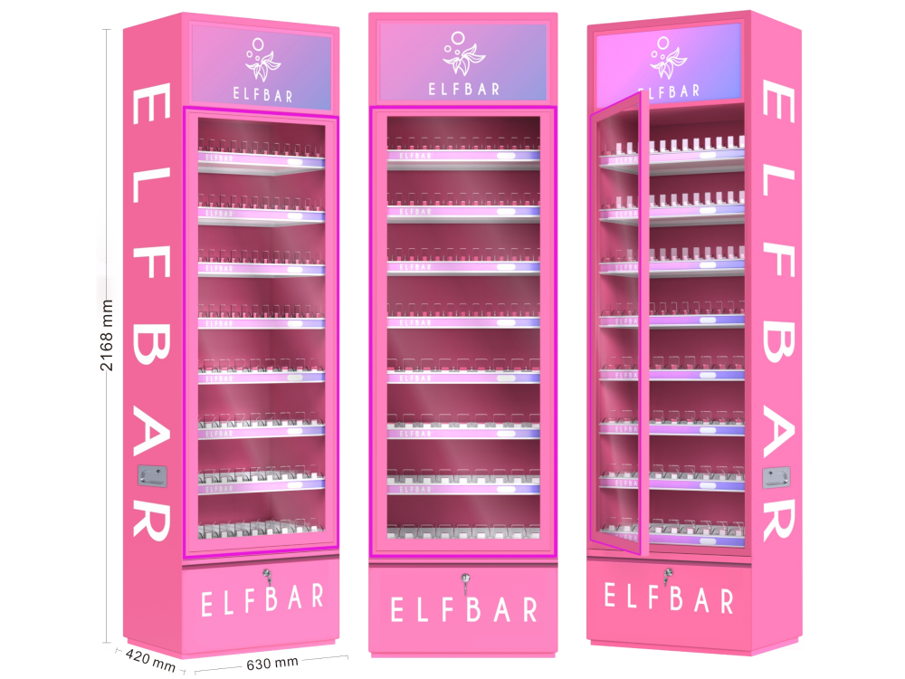 Elfbar - LED-Verkaufsdisplay Pink 220 cm