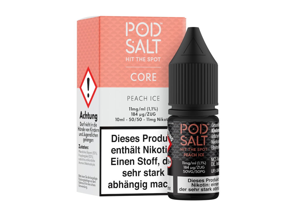 Pod Salt Core - Nikotinsalz Liquid - Peach Ice - 11 mg/ml