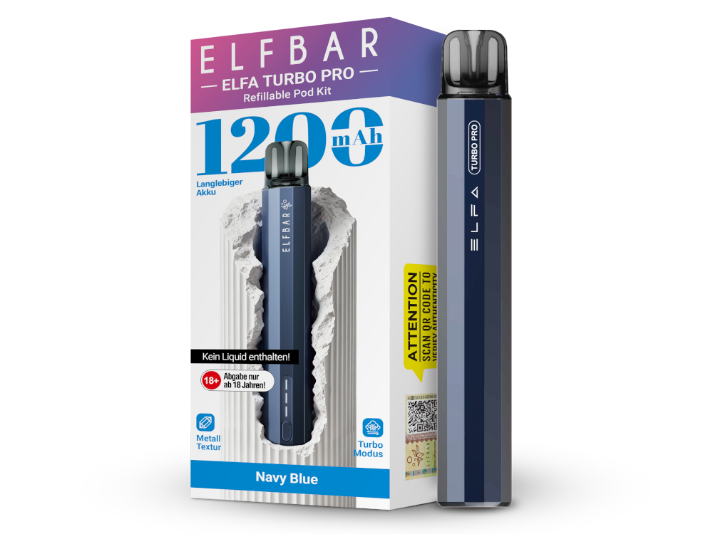 Elfbar - Elfa Turbo Pro E-Zigaretten Set - Navy Blue