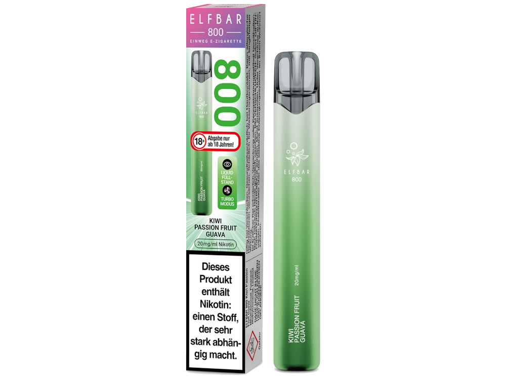Elfbar 800 Einweg E-Zigarette - Prefilled - Kiwi Passion Fruit Guava - 20 mg/ml