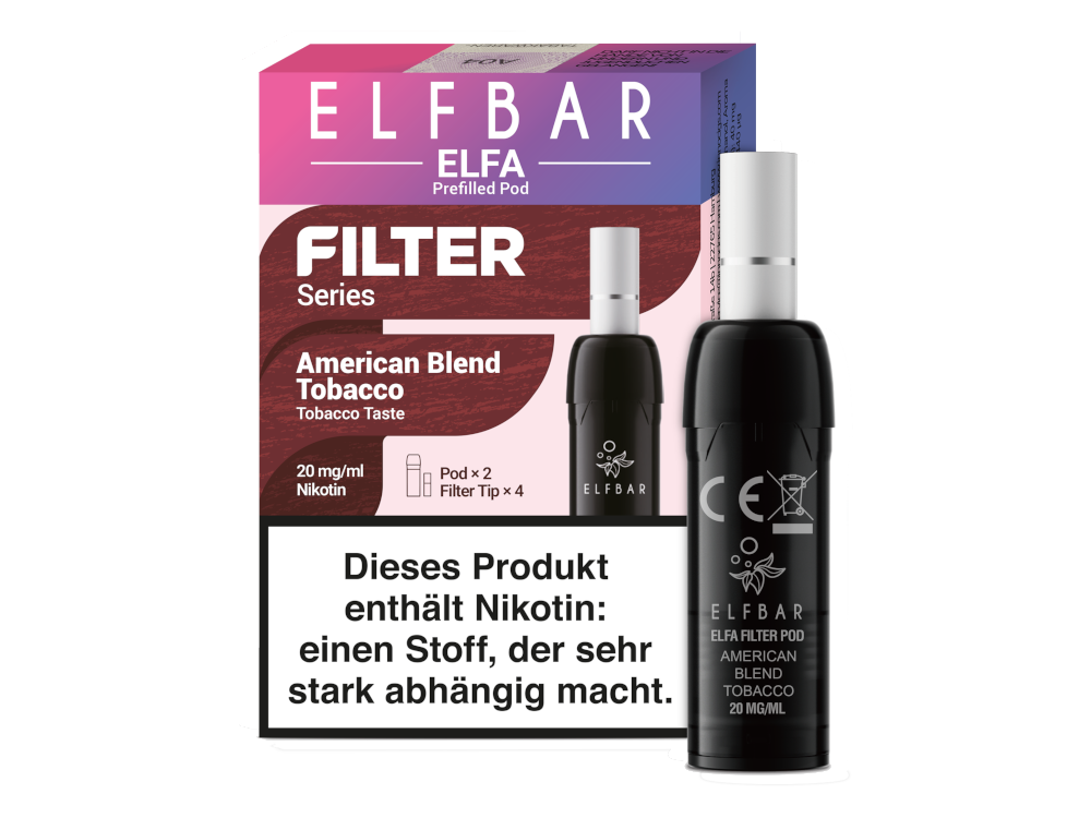 Elfbar - Elfa Pod - Filter Series - Cream Tobacco - American Blend Tobacco - 20 mg/ml