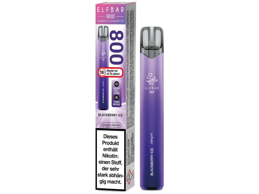 Elfbar 800 Einweg E-Zigarette - Prefilled - Blackberry Ice - 20 mg/ml