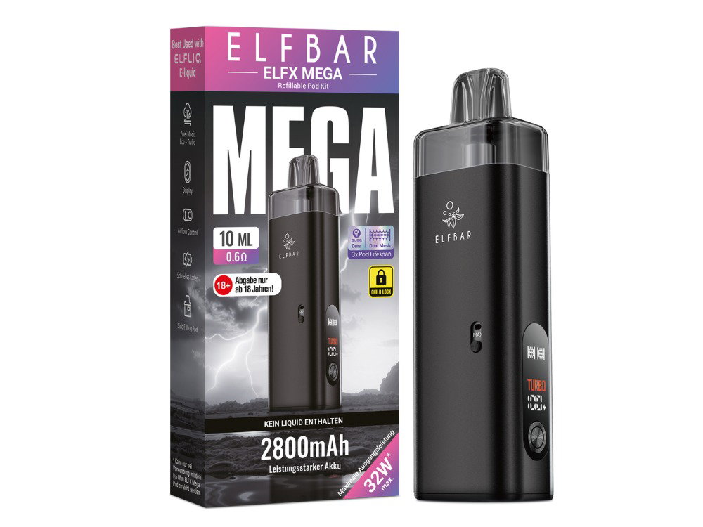 Elfbar ELFX Mega Set Schwarz Elfbar ELFX Mega Set Schwarz