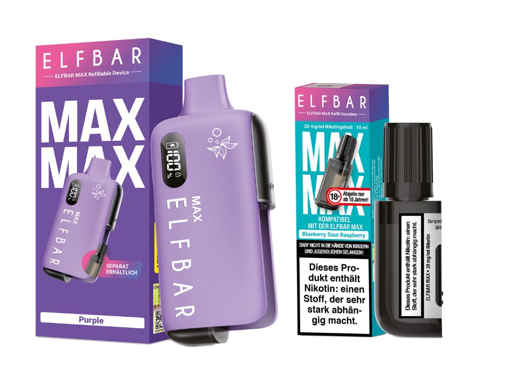 Elfbar Max Set inkl. Liquid Pod - Purple - Blueberry Sour Raspberry