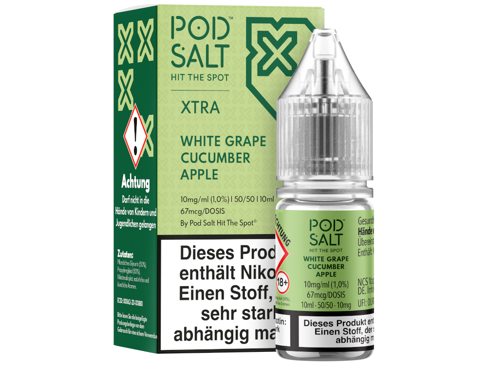 Pod Salt X - Nikotinsalz Liquid - White Grape Cucumber Apple
