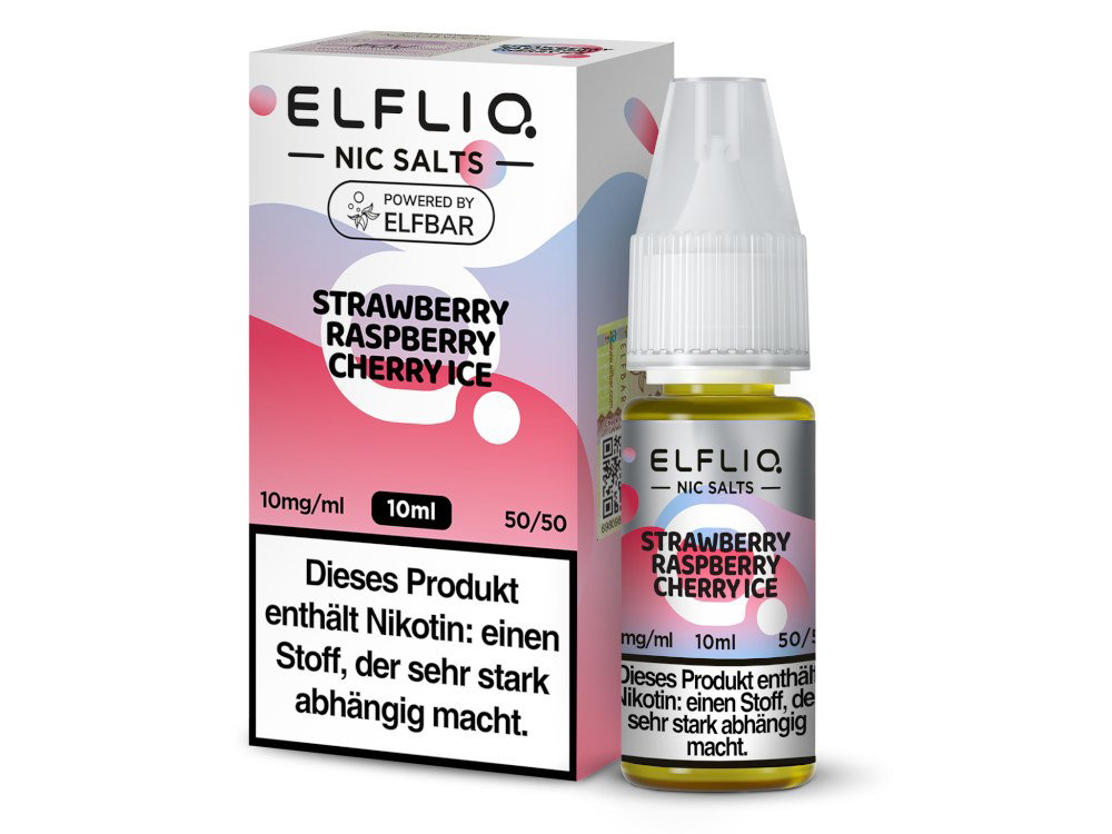 ELFLIQ - Strawberry Raspberry Cherry Ice - Nikotinsalz Liquid - 10 mg/ml