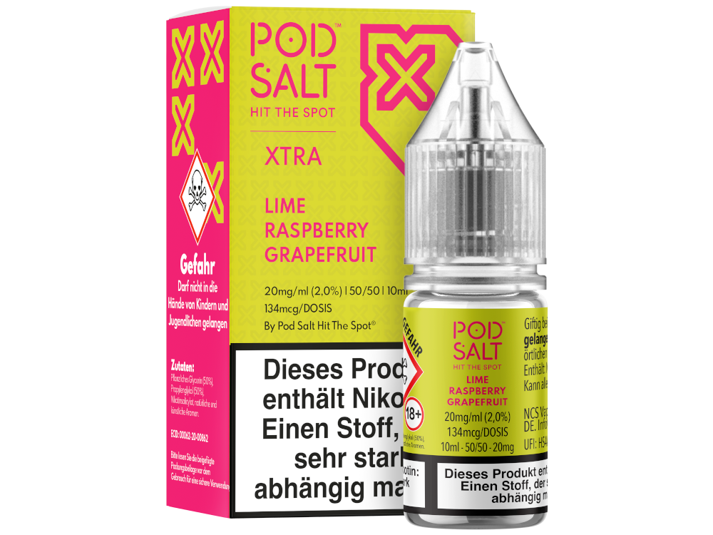 Pod Salt X - Nikotinsalz Liquid - Lime Raspberry Grapefruit - 20 mg/ml