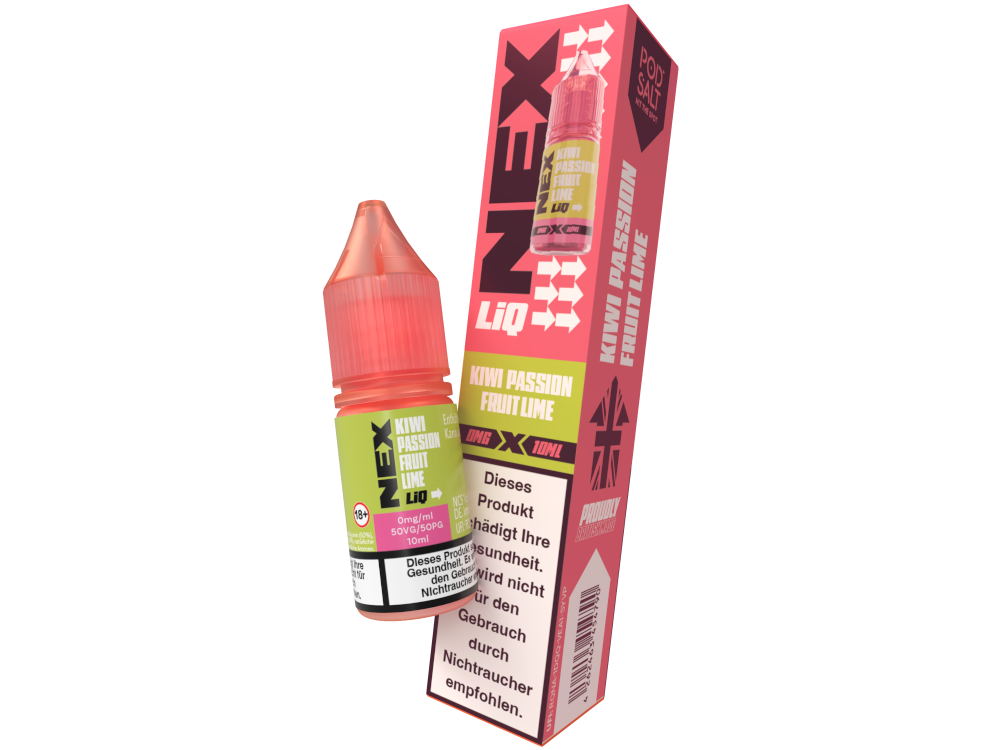 Pod Salt - NexLiq - Nikotinsalz Liquid - Kiwi Passionfruit Lime - 0 mg/ml