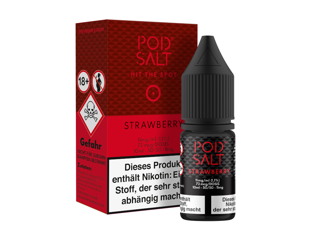 Pod Salt - Strawberry - Nikotinsalz Liquid - 11 mg/ml