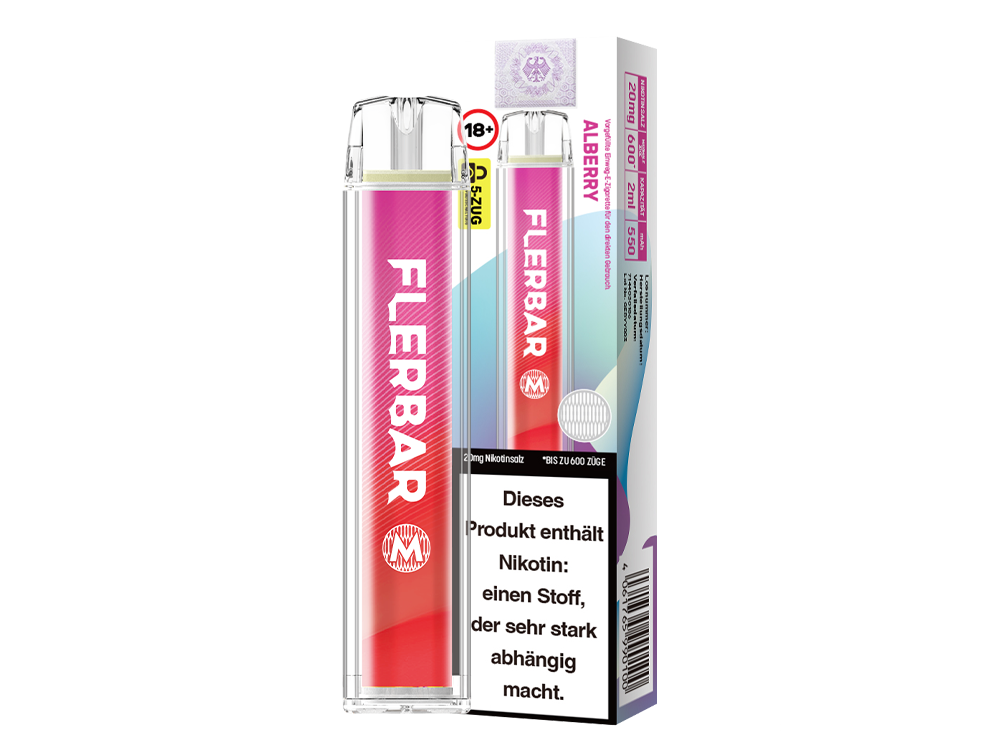 Flerbar - M Einweg E-Zigarette - Prefilled - Alberry - 20 mg/ml