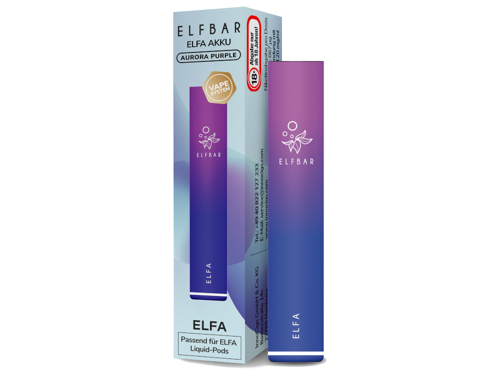 Elfbar - Elfa Akku 500 mAh - Aurora Purple