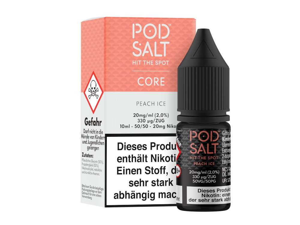 Pod Salt Core - Nikotinsalz Liquid - Peach Ice - 20 mg/ml