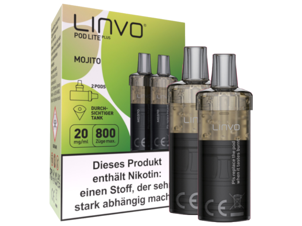 Linvo - Pod Lite Plus Cartridge Mojito 20 mg/ml (2 Stück pro Packung)