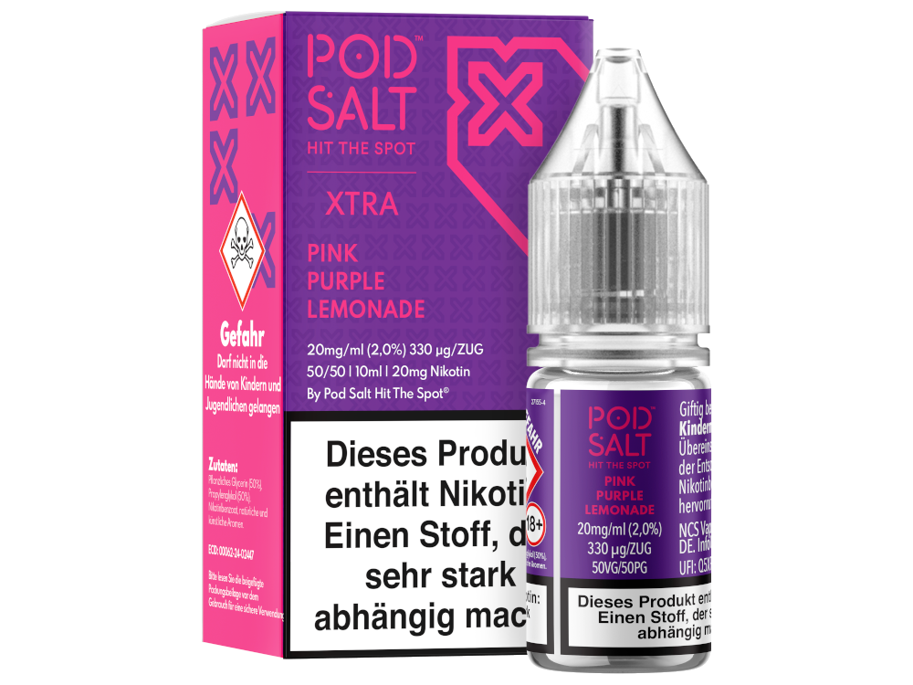 Pod Salt X - Nikotinsalz Liquid - Pink Purple Lemonade - 20 mg/ml