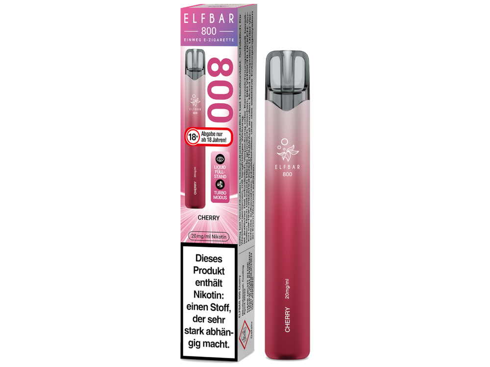Elfbar 800 Einweg E-Zigarette - Prefilled - Cherry - 20 mg/ml
