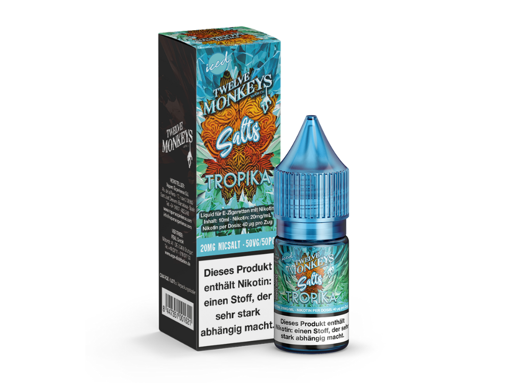 Twelve Monkeys - Iced - Nikotinsalz Liquid - Tropika - 20 mg/ml