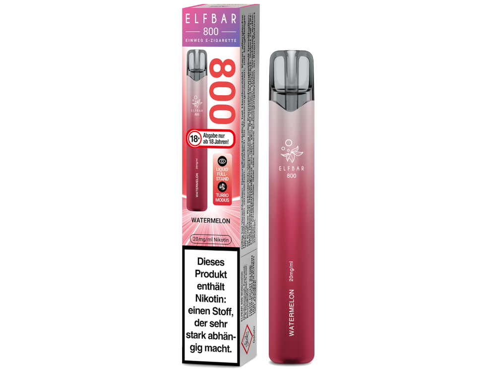 Elfbar 800 Einweg E-Zigarette - Prefilled - Watermelon - 20 mg/ml