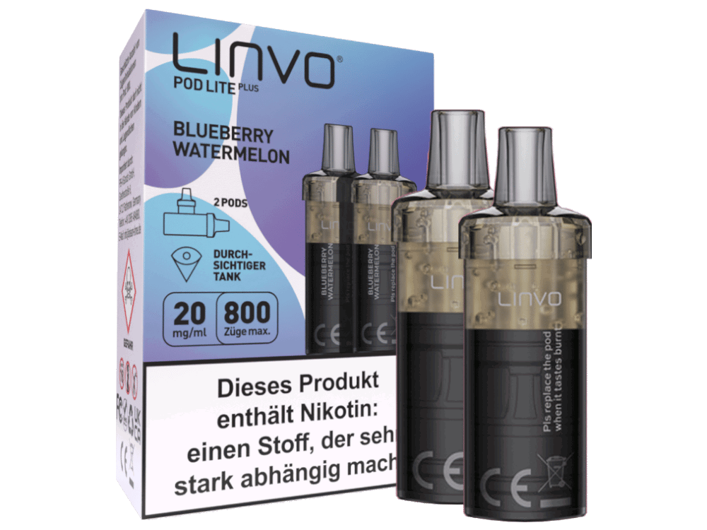 Linvo - Pod Lite Plus Cartridge Blueberry Watermelon 20 mg/ml (2 Stück pro Packung)
