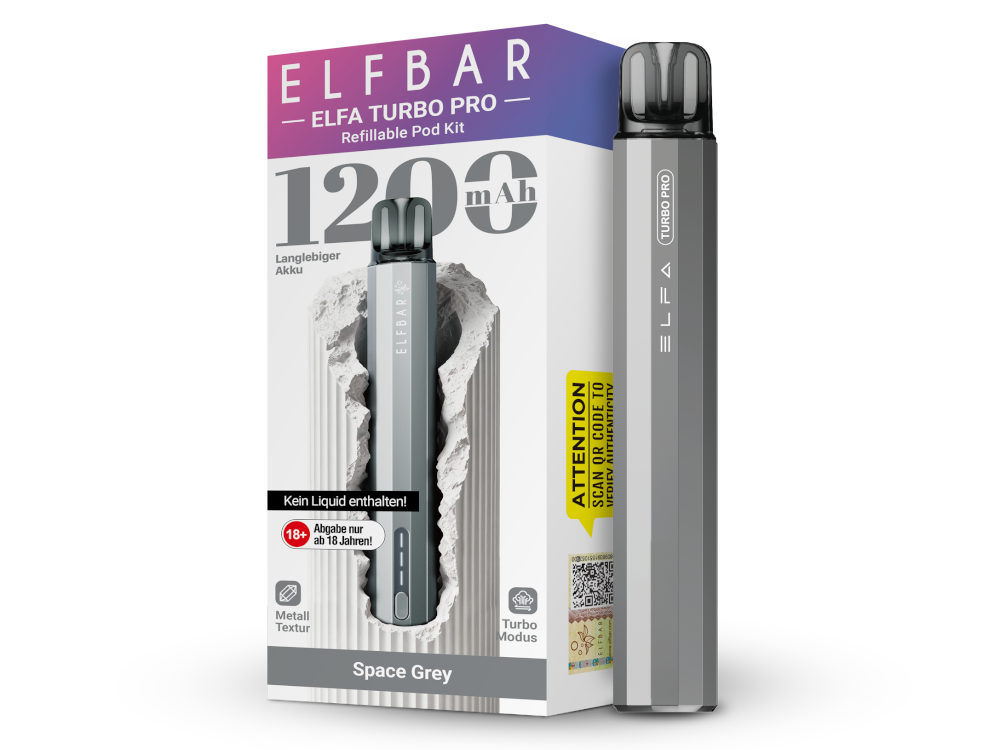 Elfbar - Elfa Turbo Pro E-Zigaretten Set - Space Grey