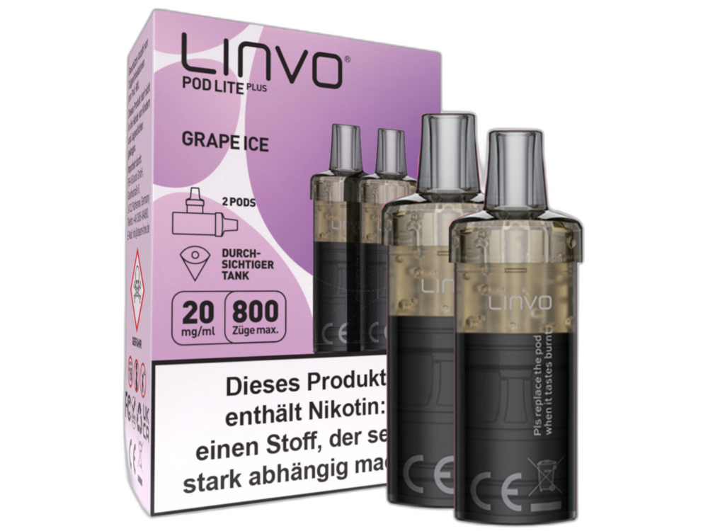Linvo - Pod Lite Plus Cartridge Grape Ice 20 mg/ml (2 Stück pro Packung)