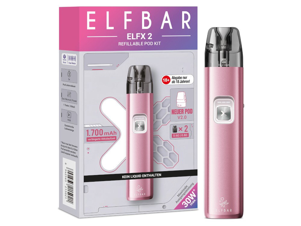 Elfbar - Elfx 2 E-Zigaretten Set - Berry Pink