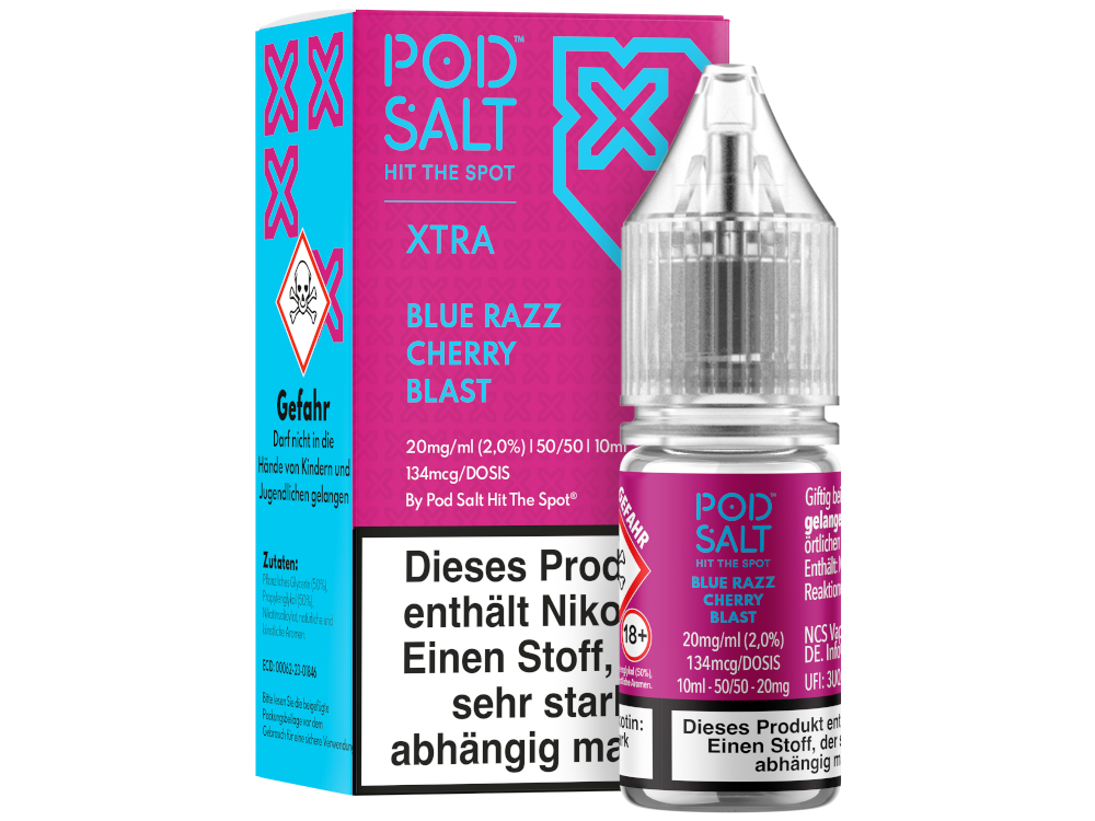 Pod Salt X - Nikotinsalz Liquid - Blue Razz Cherry Blast - 20 mg/ml