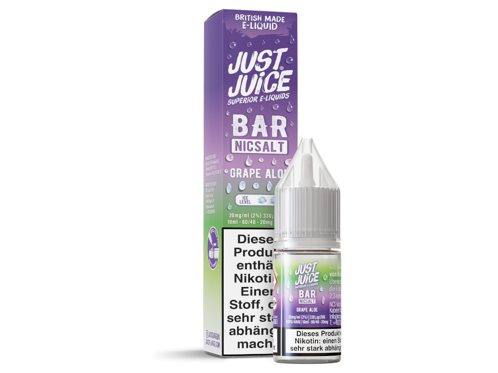 Just Juice - Bar - Nikotinsalz Liquid - Grape Aloe - 20 mg/ml