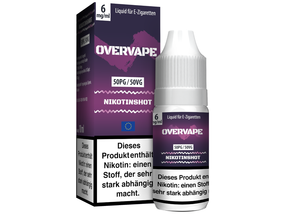 Overvape - 10 ml Nikotin Shot 50PG/50VG 6 mg/ml