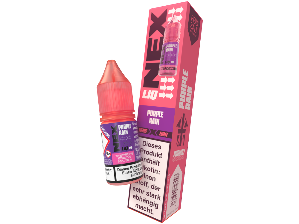 Pod Salt - NexLiq - Nikotinsalz Liquid - Purple Rain - 10 mg/ml