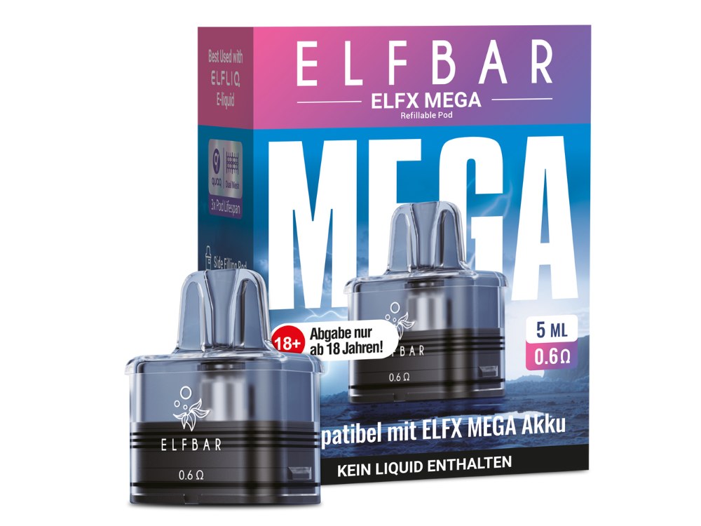 Elfbar ELFX Mega Pod 5 ml 0,6 Ohm Elfbar ELFX Mega Pod 5 ml 0,6 Ohm