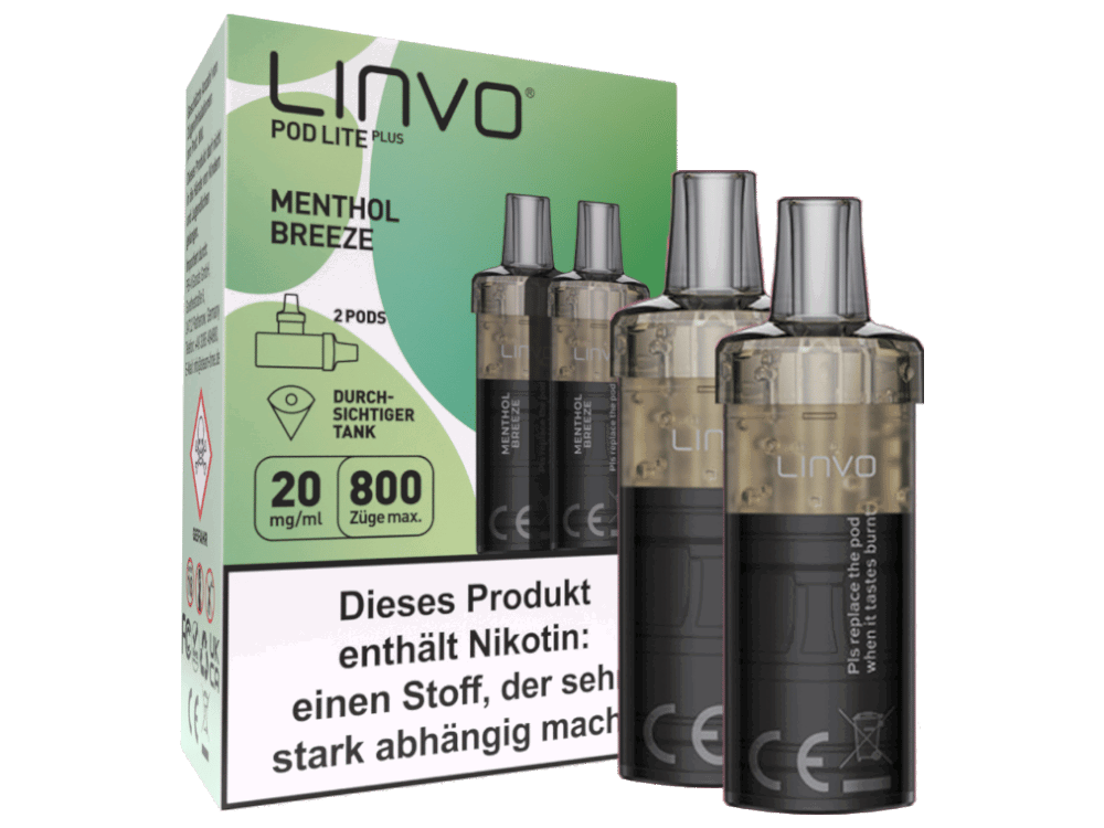 Linvo - Pod Lite Plus Cartridge Menthol Breeze 20 mg/ml (2 Stück pro Packung)