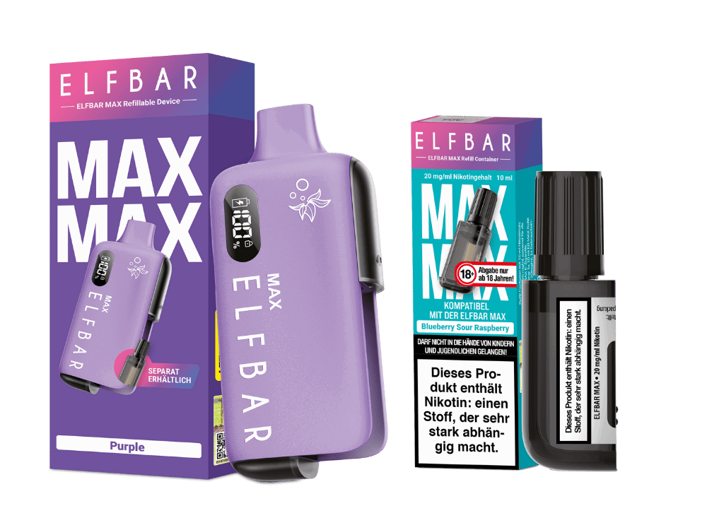 Elfbar Max Set inkl. Liquid Pod - Purple - Blueberry Sour Raspberry
