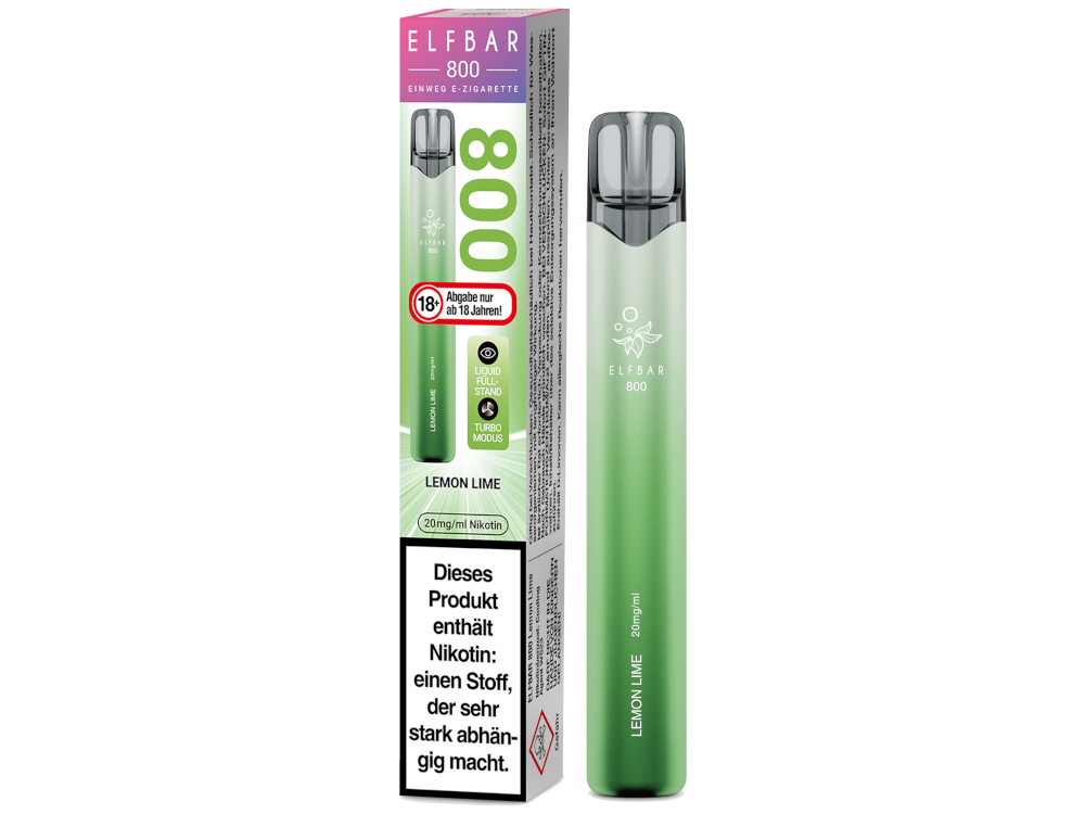Elfbar 800 Einweg E-Zigarette - Prefilled - Lemon Lime - 20 mg/ml