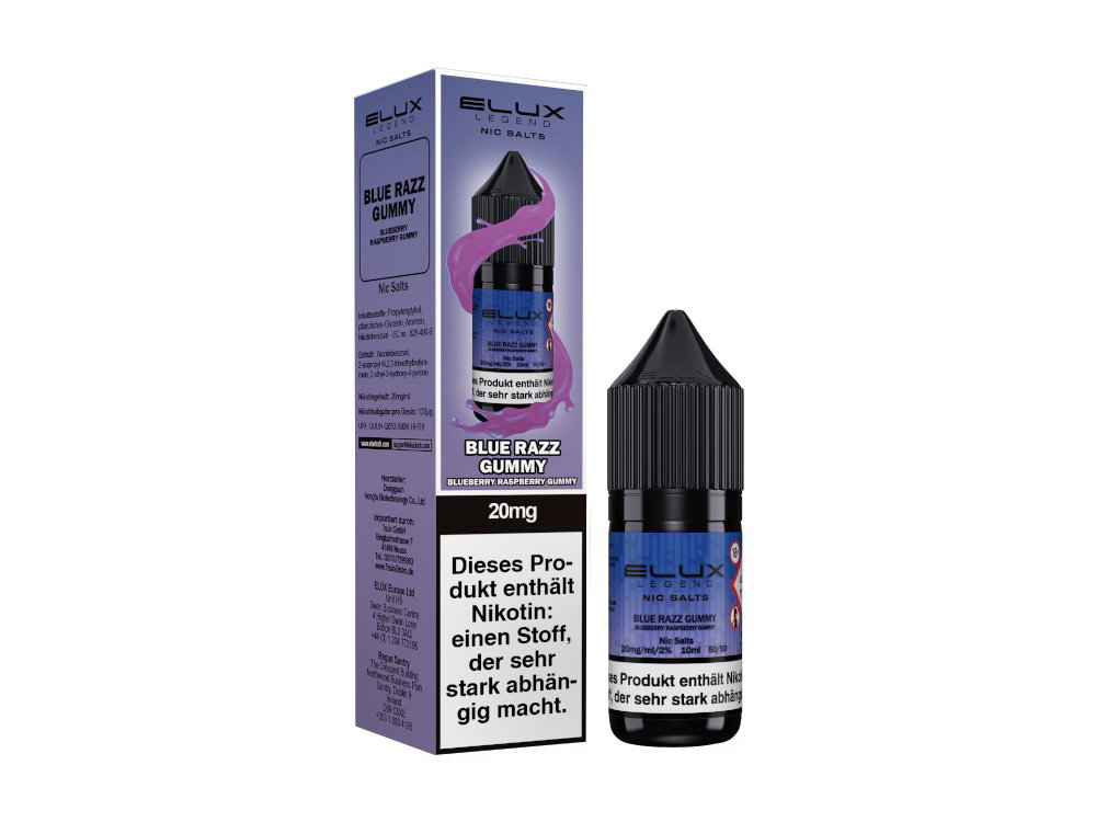 Elux - Nikotinsalz Liquid - Blue Razz Gummy - 20 mg/ml
