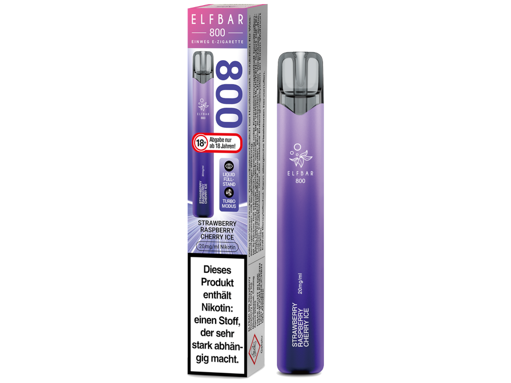 Elfbar 800 Einweg E-Zigarette - Prefilled - Strawberry Raspberry Cherry Ice - 20 mg/ml